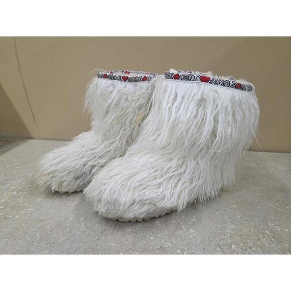 UGG Australia Fluff Shaggy Mongolian White 1003201K Womens Size 3 - Picture 4 of 6